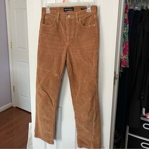 Denim Forum Tan Arlo High Rise Corduroy Pants 26